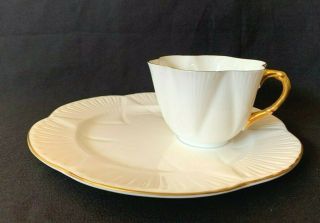 Vintage Shelley Regency Dainty Snack Set Plate And Cup Gold Trim 4 Of 4