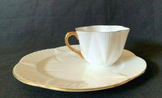 VINTAGE SHELLEY REGENCY DAINTY SNACK SET PLATE AND CUP GOLD TRIM 1 of 4 3