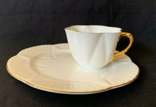 Vintage Shelley Regency Dainty Snack Set Plate And Cup Gold Trim 2 Of 4