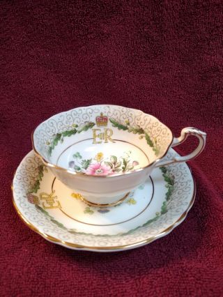 Paragon China Cup And Saucer - Coronation Of Queen Elizabeth