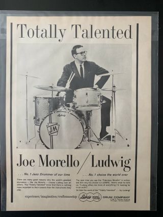 Drummer Joe Morello/ludwig Drums 1966 Newspaper Ad & 2011 Death Notice Article