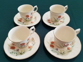 Mikasa Margaux Fine Ivory Tea/coffee Cups And Saucers Set Of 4 D1006 Japan