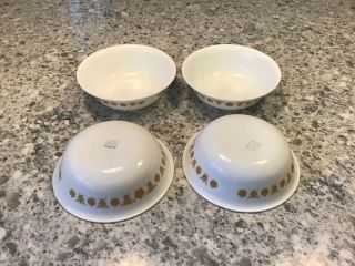 Set 4 Corelle Butterfly Gold Pattern Dinner Soup Cereal Bowls 6 1/4 "