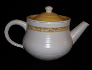 Vtg Franciscan Earthenware Hacienda Gold Teapot W/ Lid Retired Pattern 1965 1983