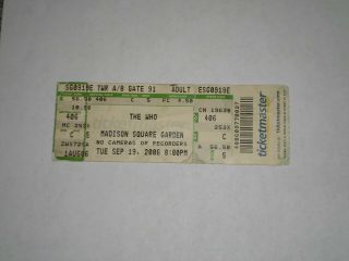 The Who Concert Ticket Stub - 2006 - Endless Wire Tour - Madison Square Garden - Ny