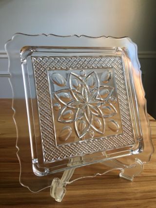 Imperial Glass Cape Cod Clear (160/220 1947 - 1962) 10 " Square Footed Cake Plate