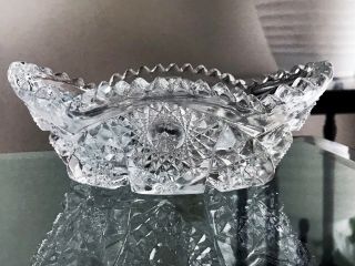 Antique Imperial Glass Candy/ Relish Dish Sawtooth And Scalloped Rim 1900 
