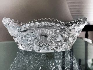 Antique Imperial Glass Candy/ Relish Dish Sawtooth and Scalloped Rim 1900 ' s 2
