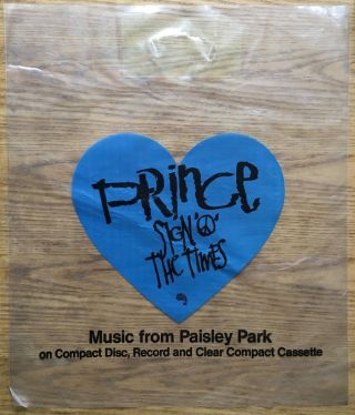 Prince Sign Of The Times 1987 Uk Promo Carrier Bag