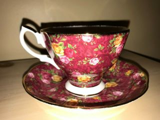 Royal Albert Old Country Roses 2002 Bone China Ruby Lace Tea Cup & Saucer Teacup