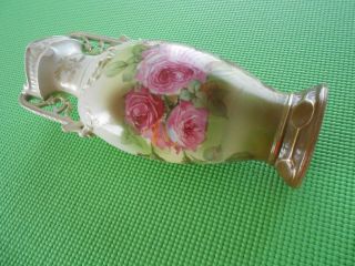 Antique Victoria Austria Porcelain Vase With Roses