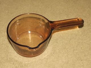Euc Corning Vision Amber Glass.  7 L Saucepan Pot Pan With Pour Spout - France