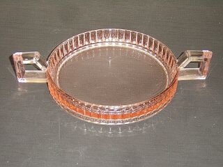 Great Vintage Pink Depression Glass Sugar And Creamer Handled Tray Only