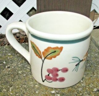 Hartstone Pottery Coffee Mug Stoneware Maple Holly Leaves Berries Pine Cones