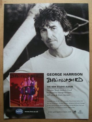 George Harrison - Brainwashed - 2002 - Music Press Advert Poster 11 X 8 Inch