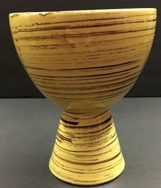 Vintage Mccoy Pottery Chalice Cup Yellow & Brown Vase