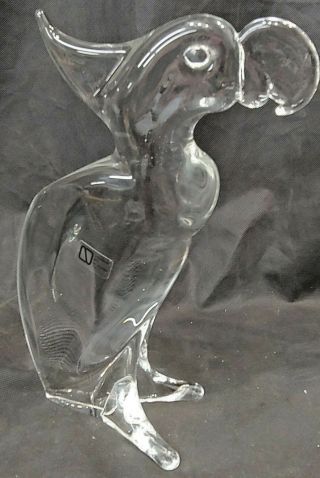 V.  Nason And C.  Murano Glass Large Parrot Sculpture,  10 " Orig.  Label