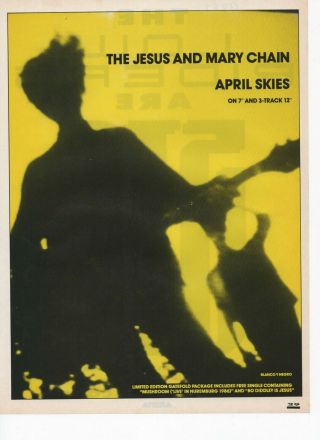 Jesus And Mary Chain - April Skies 1987 - A4 Poster Advert 1980s
