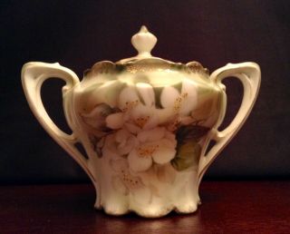 Vintage R S Germany Reinhold Schlegelmilch Porcelain Covered Sugar Bowl