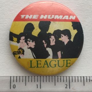 Vtg The Human League 25mm Metal Button Pin Badge 1980 