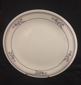 6 Corelle By Corning Prinston 10 1/4 " Dinner Plates White Blue Pink