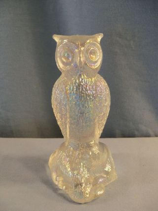 Westmoreland Owl On Stump Or 1 Pound Owl Figurine - Clear Carnival Glass