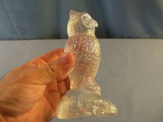 Westmoreland Owl on Stump or 1 Pound Owl Figurine - Clear Carnival Glass 5