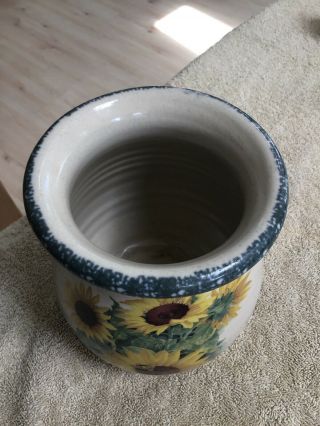 Home and Garden Party SUNFLOWER Stoneware Canister Jar Vase - USA Made 3