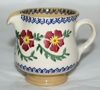Nicholas Mosse Irish Pottery Creamer Pitcher Old Rose Flower Pattern Ireland Euc