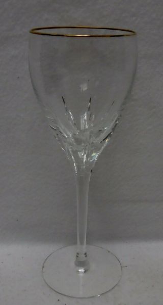Lenox Crystal Firelight Gold Pattern Wine Goblet Or Glass - 7 - 3/4 " No Cut Panel