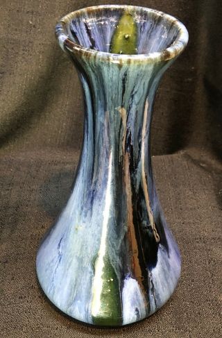 Brush Mccoy Green/blue/black Splash 064 Vase 8 1/4 " Tall