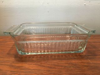 Vintage Anchor Hocking 1424 Clear Glass Ribbed Sides 24 Oz Casserole Baking Dish