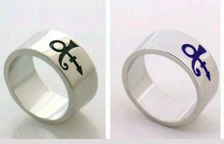 Prince Rogers Nelson Artist Symbol Ring,  Wide Band,  Black Or Purple
