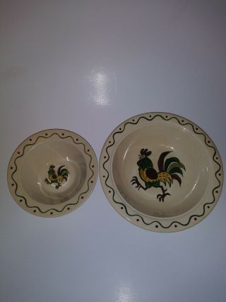 Poppy Trail By Metlox Provincial Rooster Set Of Nesting Bowls