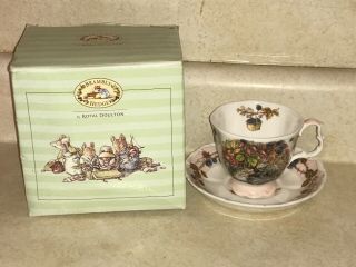 Royal Doulton Brambly Hedge Series " Autumn " Porcelain Tea Cup & Saucer Bnib