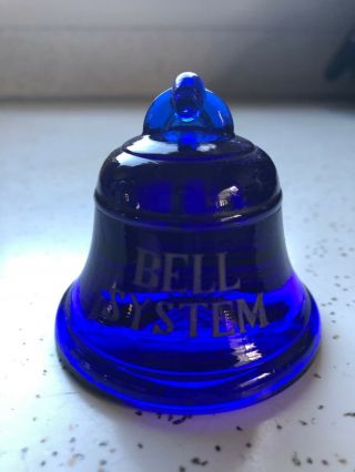 Vintage Bell System Cobalt Glass Paperweight No Chips Or Cracks