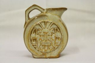 Frankoma Pottery 551 Mini Mayan Aztec Pitcher Desert Gold Ada Clay Thunderbird