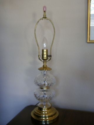 Vintage Waterford Cut Crystal Lismore Table Lamp