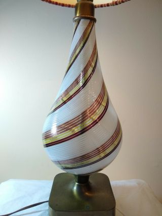Possible Murano Glass Mezza Filigrana Lamp Dino Martens Aureliano Toso Vintage 2