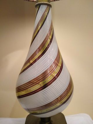 Possible Murano Glass Mezza Filigrana Lamp Dino Martens Aureliano Toso Vintage 3