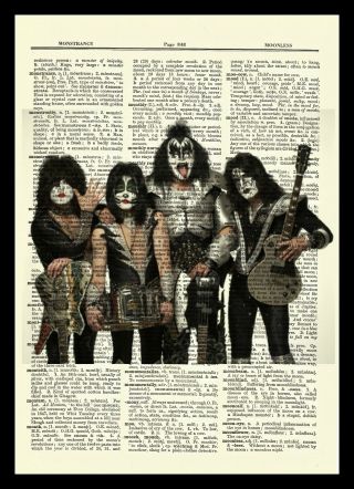 Kiss Artist Band Dictionary Art Print Poster Picture Gene Simmons Stanley Criss
