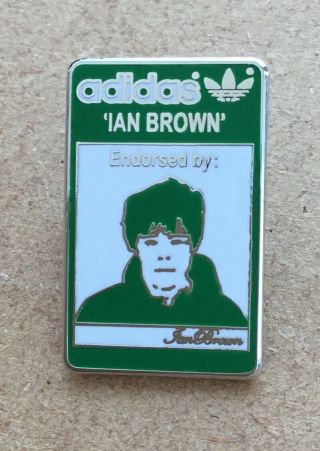 Ian Brown Stone Roses Adidas Endorsed Retro Enamel Pin Badge - Green