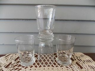 Set Of 4 Vintage Libbey Clear Glass Juice Tumblers 3 7/8 " Tall Flared Bottom