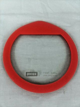 Pyrex Simply Store Ultimate Ov - 7402 Red 7 Cup Round Glass Silicone Storage Lid