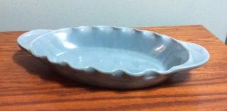 Bybee Kentucky Pottery.  Bowl.  Blue / Gray Color.  Ruffled Edges