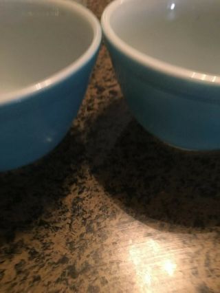 2 Vintage Pyrex Nesting Bowls Primary Blue 401 Small Mixing 1.  5 Pint