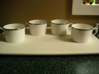 4 Lenox Kate Spade Library Lane Platinum Cups Mugs