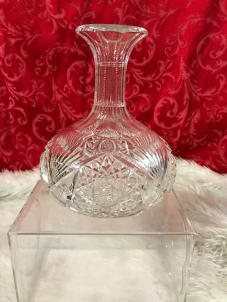 Vintage Cut Glass Crystal Posy Vase 7.  5” Tall 7.  5” Wide