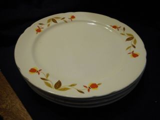Vintage Hall Autumn Leaf Jewel Tea - Set Of 4 Dinner Plates 9 "