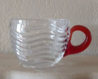 Duncan Miller Caribbean Punch Cup - Ruby Red Handle Vgc
